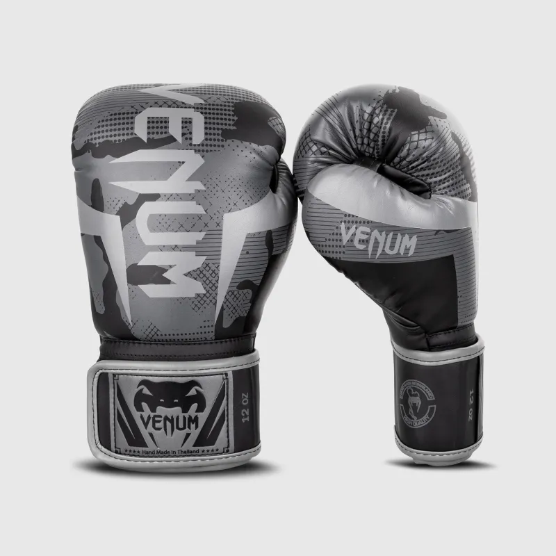 Venum Elite Boxing Gloves - Grey/Camo - Image 2