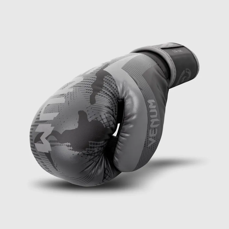 Venum Elite Boxing Gloves - Grey/Camo - Image 4