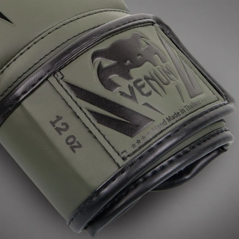 Venum Elite Boxing Gloves - Khaki/Black - Image 3