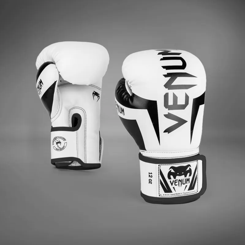 Venum Elite Boxing Gloves - White/Black - Image 2