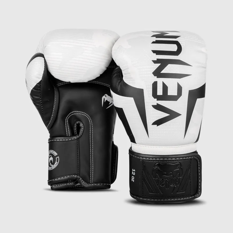 Venum Elite Boxing Gloves - White/Camo - Image 3