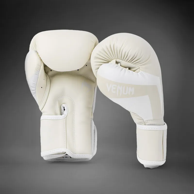 Venum Elite Boxing Gloves - White/Ivory - Image 2