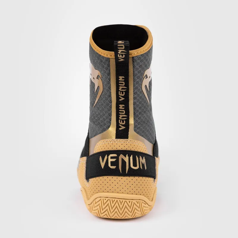 Venum Elite Boxing Shoes - Black/Beige - Image 2