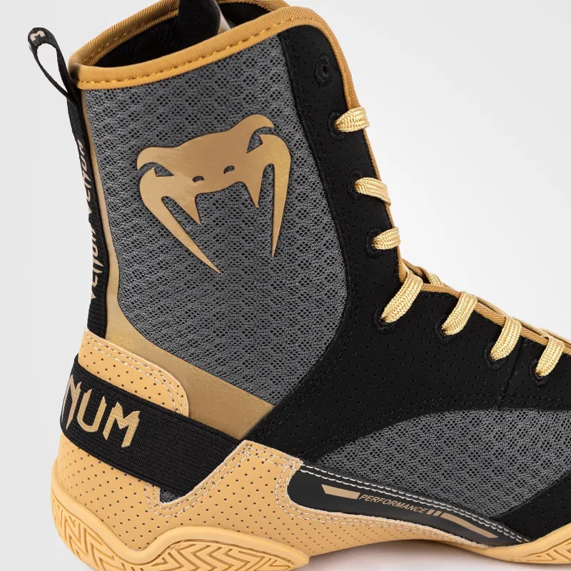 Venum Elite Boxing Shoes - Black/Beige - Image 3
