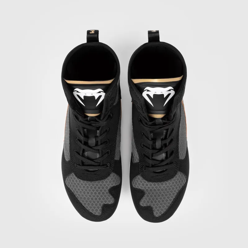Venum Elite Boxing Shoes - Black/White/Gold - Image 4