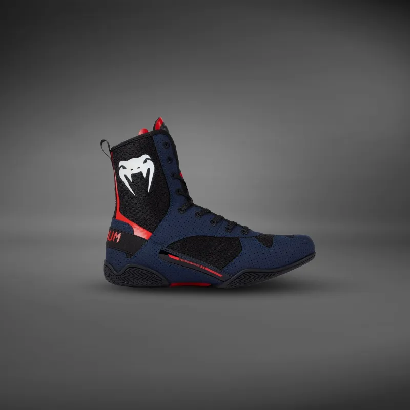 Venum Elite Boxing Shoes - Navy/Black/Red - Image 3