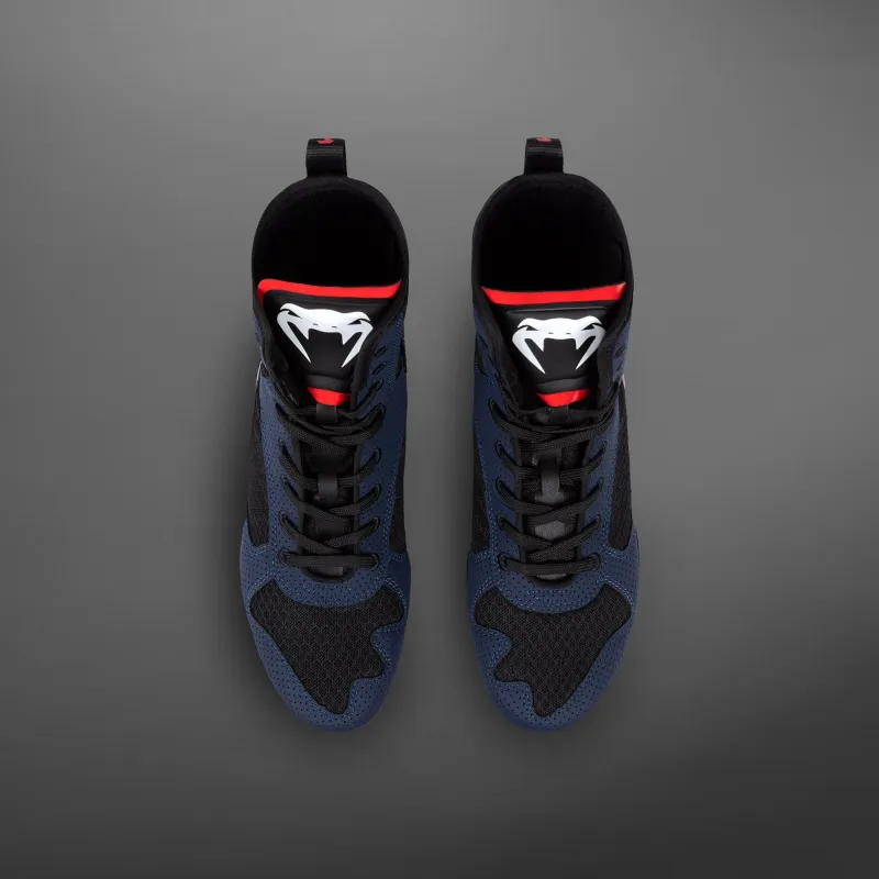 Venum Elite Boxing Shoes - Navy/Black/Red - Image 4
