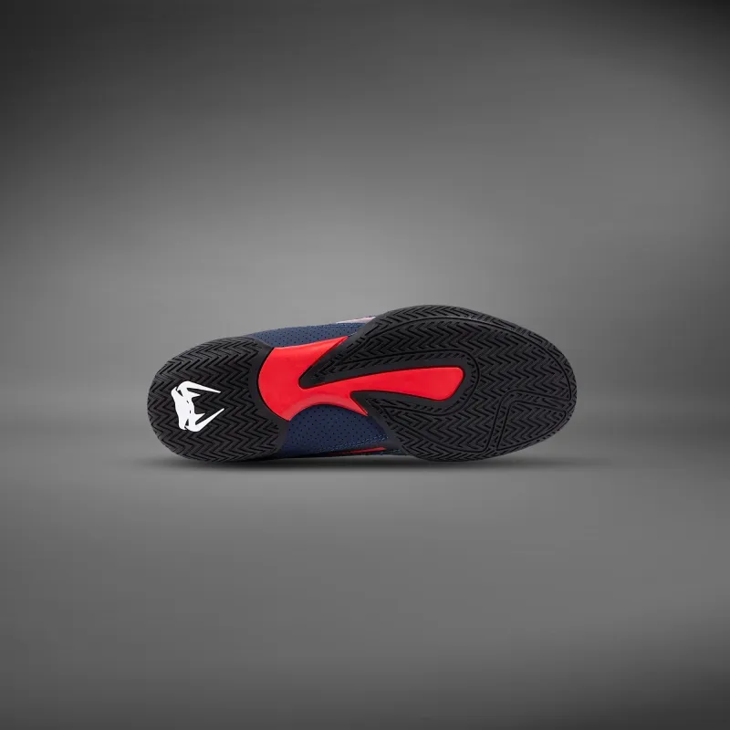 Venum Elite Boxing Shoes - Navy/Black/Red - Image 5