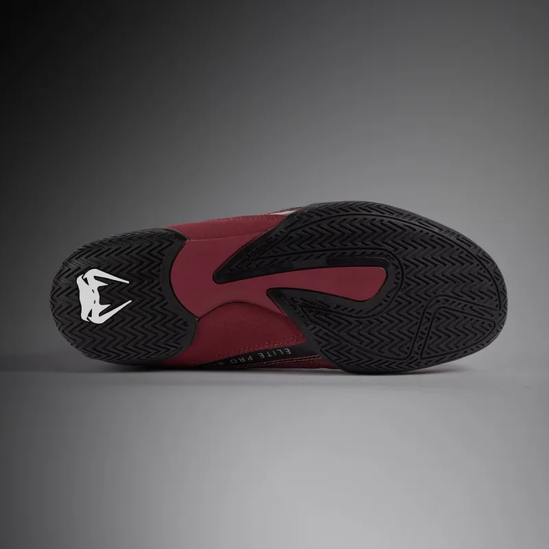 Venum Elite Boxing Shoes - Burgundy / Silver - Image 5