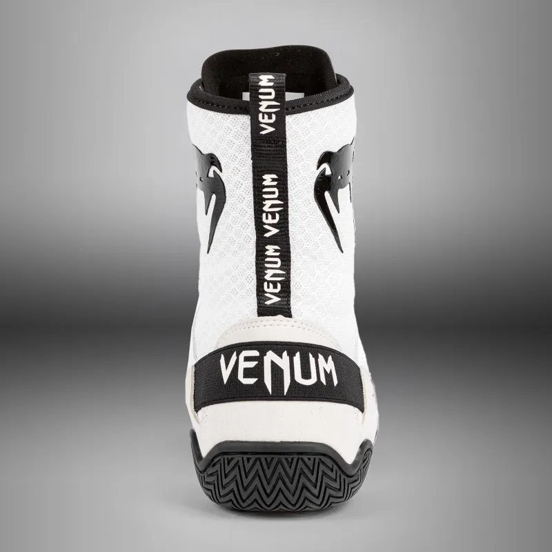 Venum Elite Boxing Shoes - White/Black - Image 3