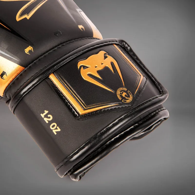 Venum Elite Evo Boxing Gloves - Black/Bronze - Image 3
