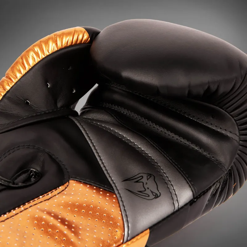Venum Elite Evo Boxing Gloves - Black/Bronze - Image 5