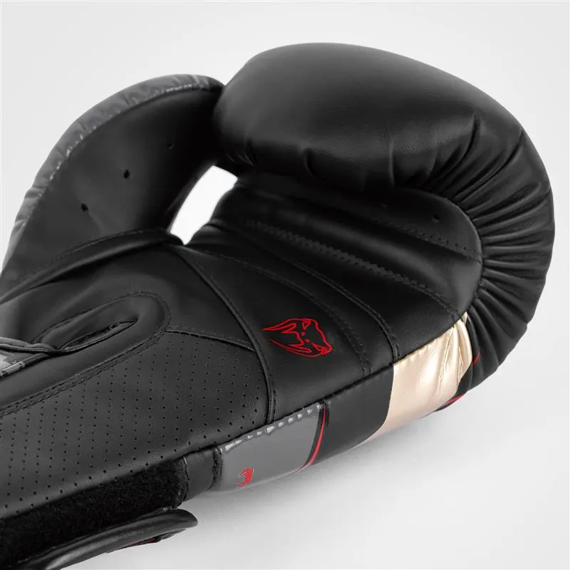 Venum Elite Evo Boxing Gloves - Black/Gold/Red - Image 5
