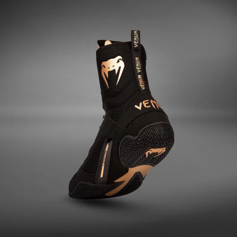 Venum Elite Boxing Shoes – Black/Bronze - Image 3