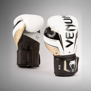 Venum Elite Evo Boxing Gloves - White/Gold