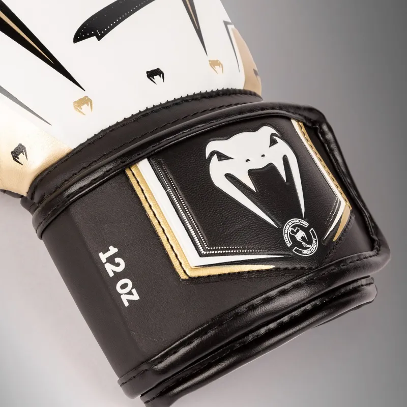 Venum Elite Evo Boxing Gloves - White/Gold - Image 5