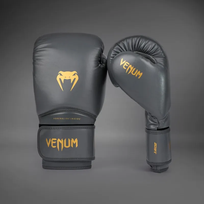 Venum Contender 1.5 Boxing Gloves - Grey/Gold - Image 3
