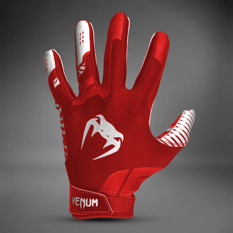 Venum Elite Football Gloves - Red/Silver - Image 2