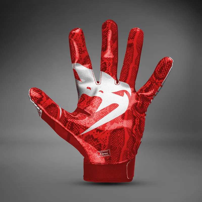 Venum Elite Football Gloves - Red/Silver - Image 3