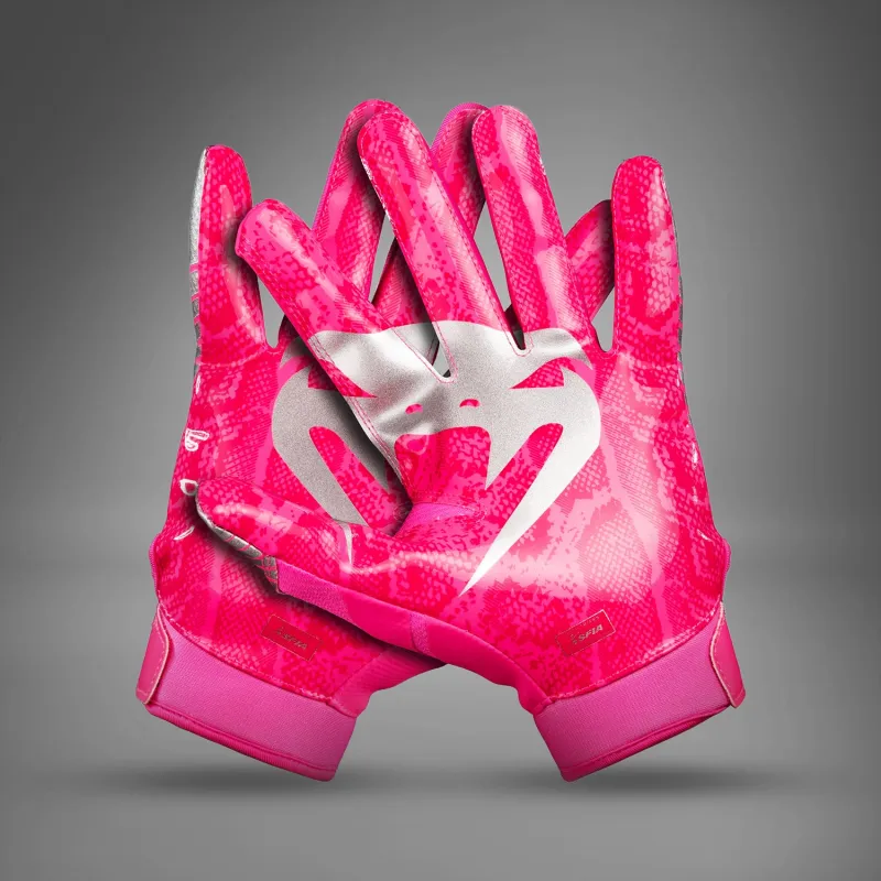 Venum Elite Football Gloves - Neon Pink/Silver - Image 5