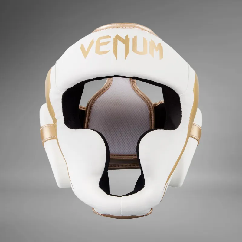Venum Elite Headgear-White/Gold - Image 2