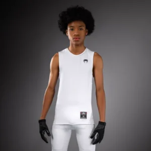 Venum Elite Kids Football Sleeveless Compression Jersey - White