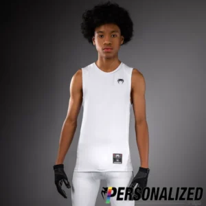 Venum Elite Kids Personalized Football Sleeveless Compression Jersey - White