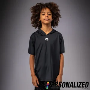 Venum Elite Kids Personalized Short Sleeve Dry-Tech Hoodie - Black