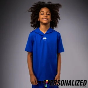 Venum Elite Kids Personalized Short Sleeve Dry-Tech Hoodie - Royal Blue