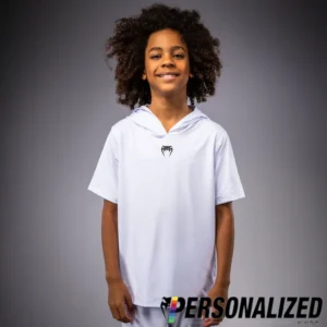 Venum Elite Kids Personalized Short Sleeve Dry-Tech Hoodie - White