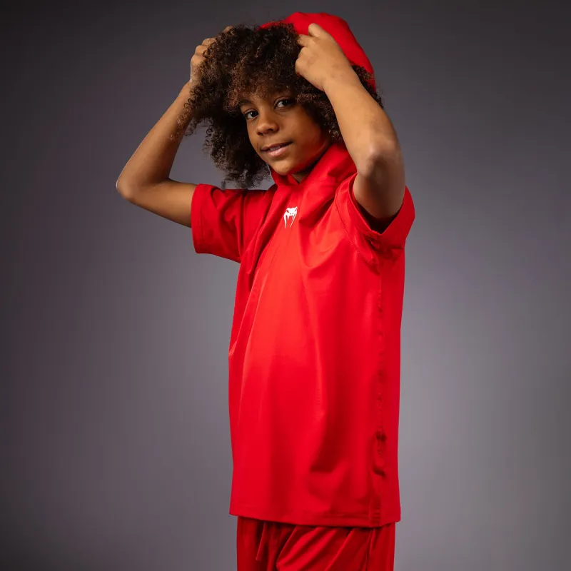 Venum Elite Kids Short Sleeve Dry-Tech Hoodie - Red - Image 4