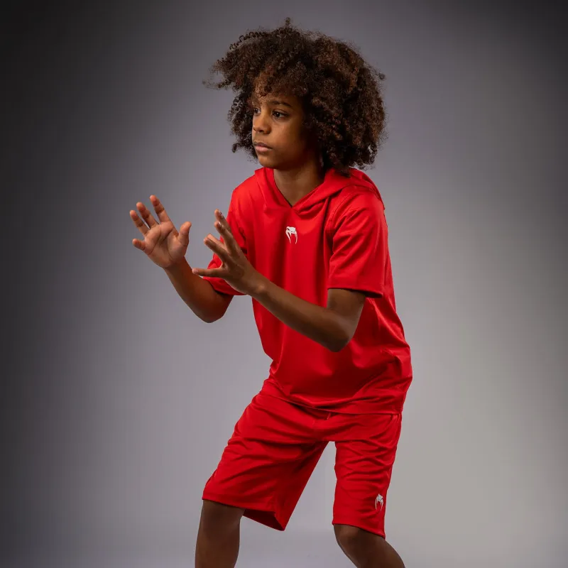 Venum Elite Kids Short Sleeve Dry-Tech Hoodie - Red - Image 5