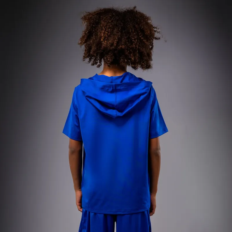 Venum Elite Kids Short Sleeve Dry-Tech Hoodie - Royal Blue - Image 4