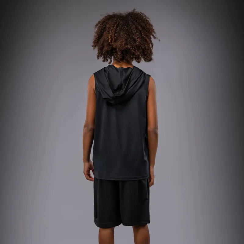 Venum Elite Kids Sleeveless Dry-Tech Hoodie - Black - Image 4