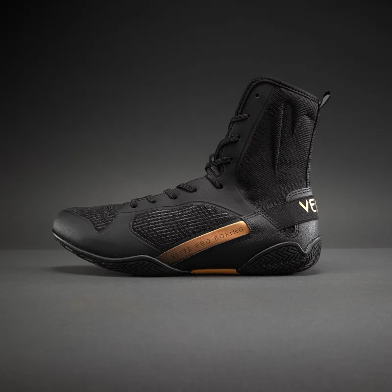 Venum Elite Neo Boxing Shoes - Black/Gold - Image 2