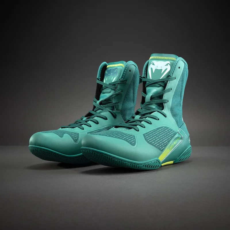 Venum Elite Neo Boxing Shoes - Green/ Neon Yellow