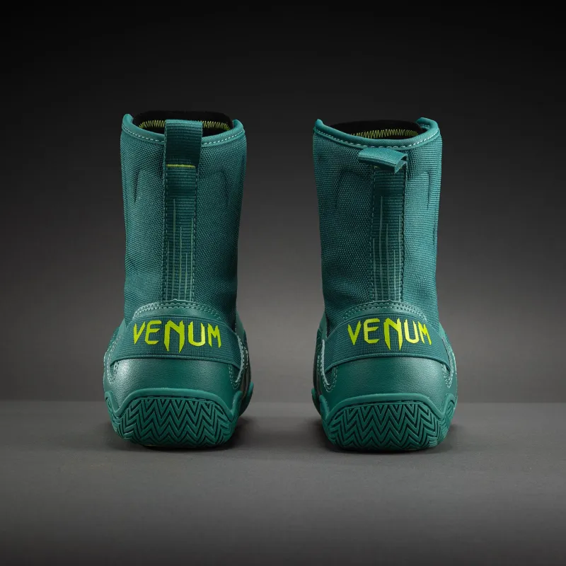 Venum Elite Neo Boxing Shoes - Green/ Neon Yellow - Image 4