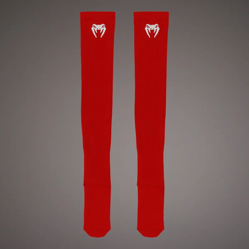 Venum Elite Performance Long Socks - Red/White - Image 2