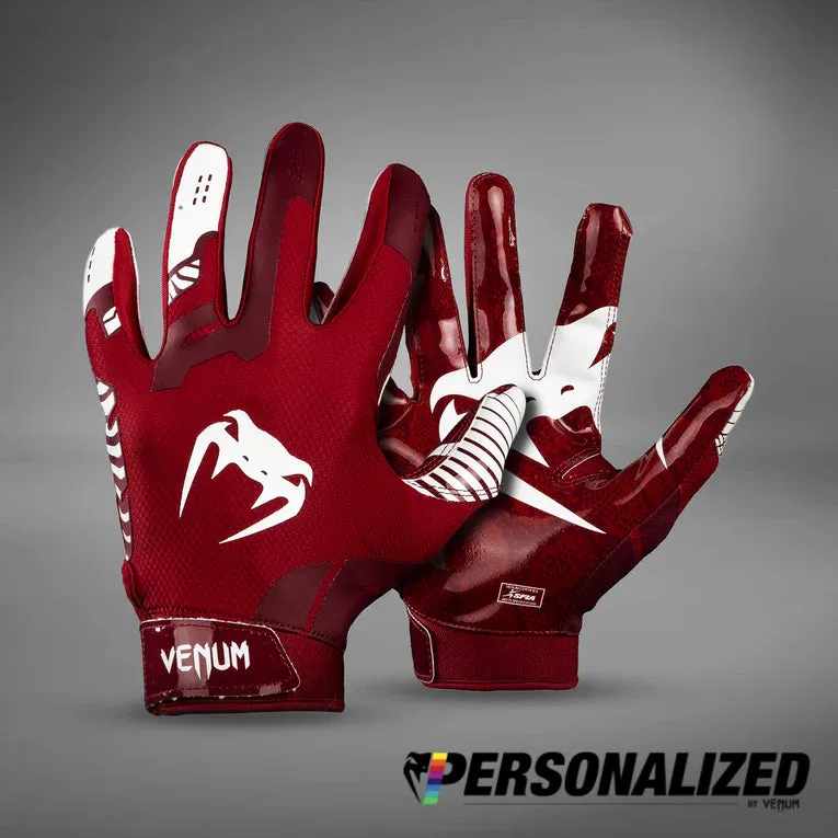 Venum Elite Personalized Football Gloves - Maroon/White