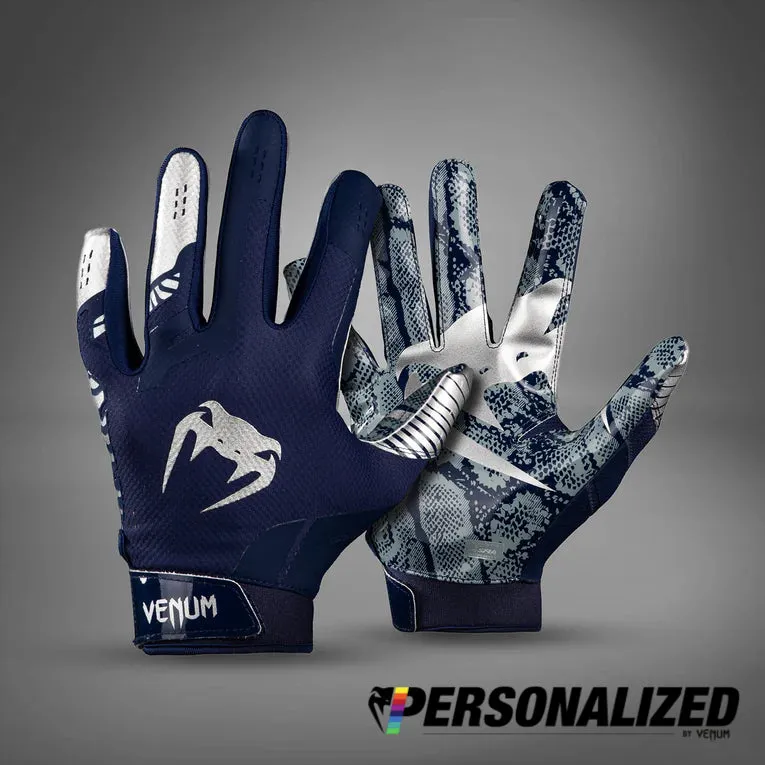 Venum Elite Personalized Football Gloves - Navy/Silver