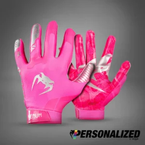 Venum Elite Personalized Football Gloves - Neon Pink/Silver