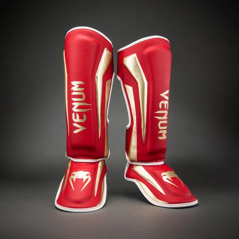 Venum Elite Shin Guards - Red