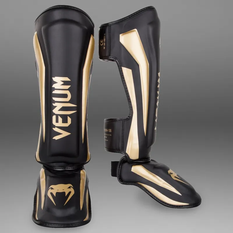 Venum Elite Standup Shin guards - Black/Gold