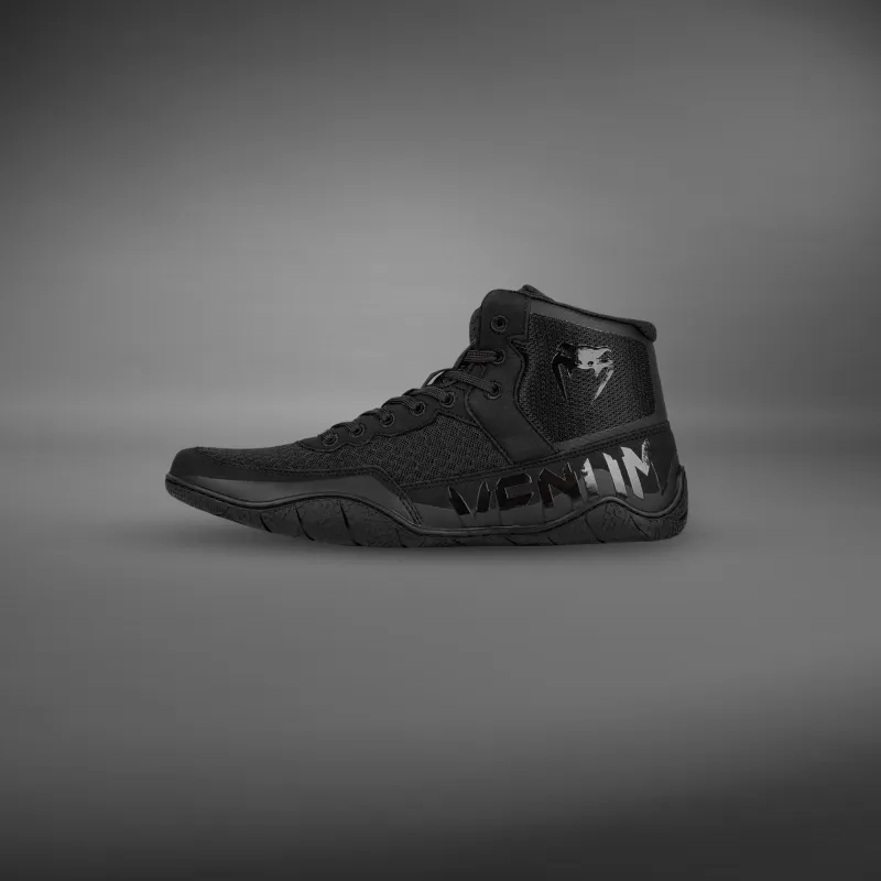 Venum Elite Wrestling Shoes - Black/Black - Image 4