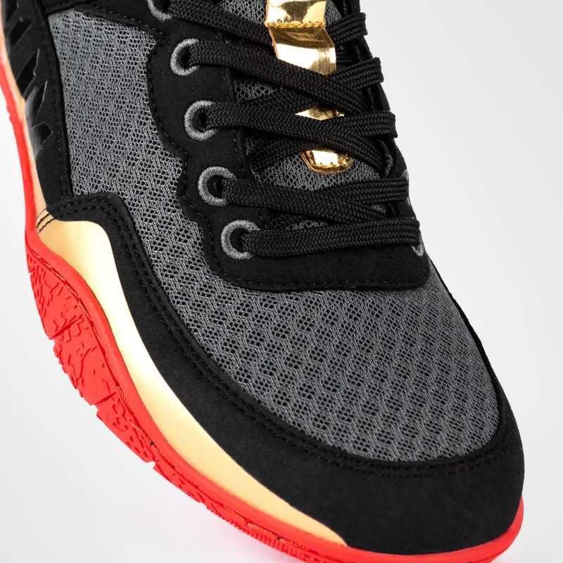 Venum Elite Wrestling Shoes - Black/Gold/Red - Image 4