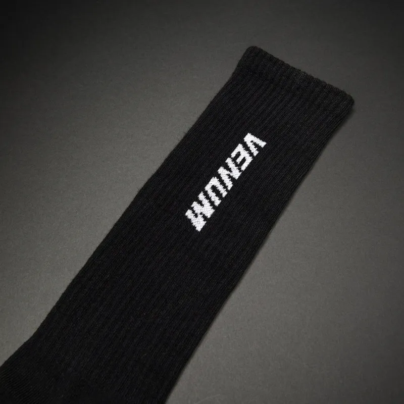 Venum Essential Over-the-Calf Socks - Black/White - Image 2