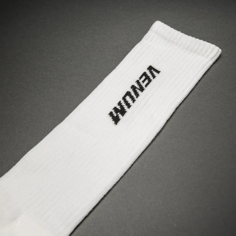 Venum Essential Over-the-Calf Socks - White/Black - Image 2