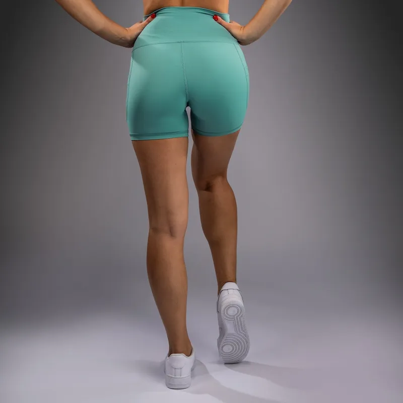 Venum Essential Women's Bike Shorts - Aqua Green - Image 4