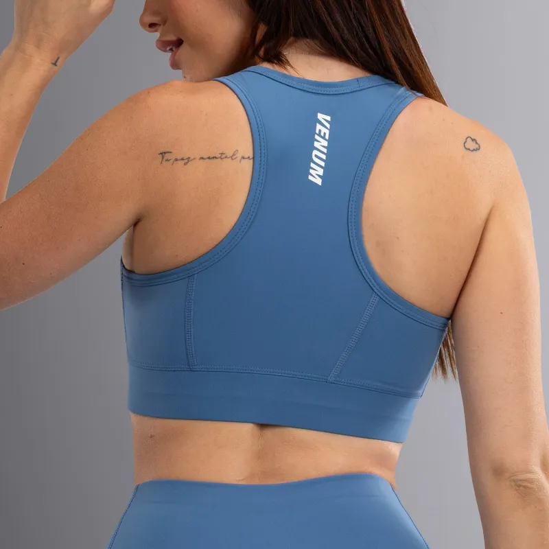 Venum Essential Women's Medium Impact Sports Bra - Storm Blue - Image 5