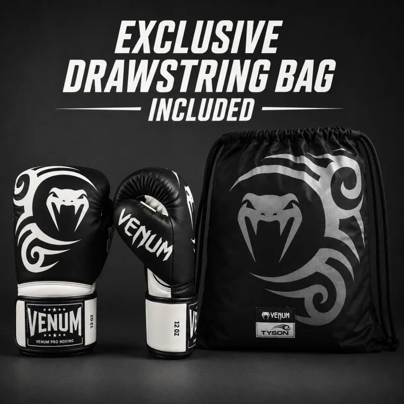 Venum Giant 2.0 Mike Tyson Pro Boxing Gloves - Deep Black/Optical White - Image 2